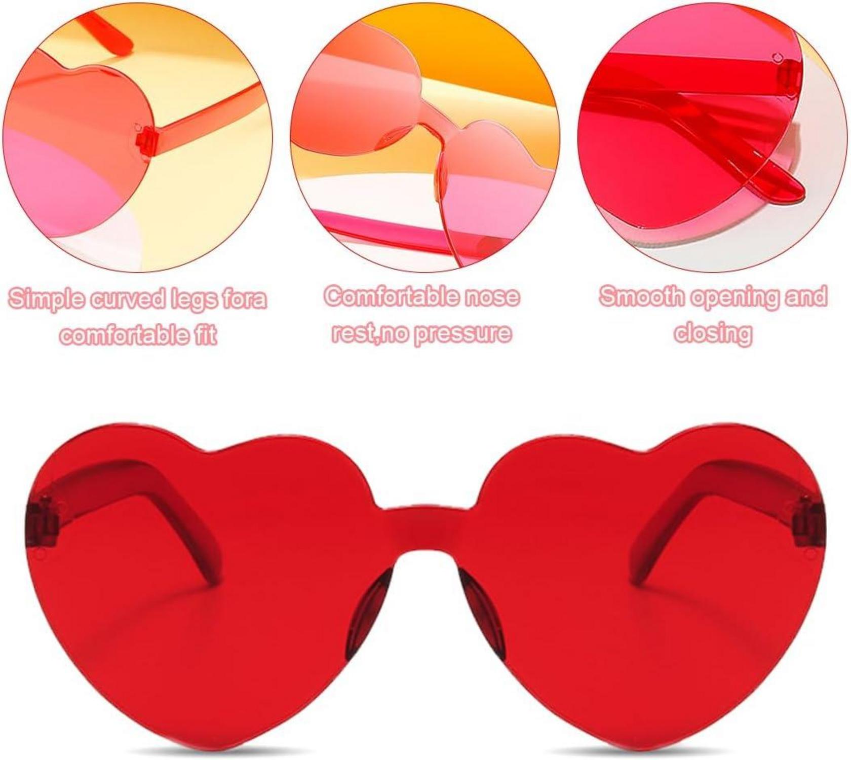 15er Set Herz Sonnenbrillen Party Zubehör Karneval Fasching Blau Rot Grün