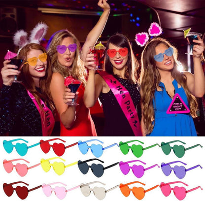 15er Set bunte Party Herz Sonnenbrillen Kinder Erwachsene Fasching