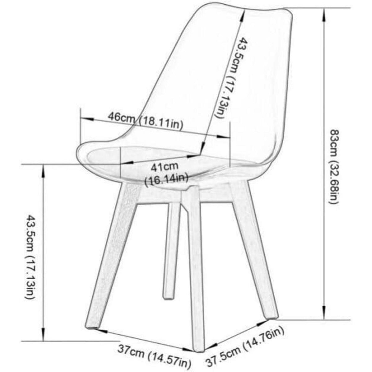 Transparente Esszimmerstühle Set 8 – Skandinavischer Stil mit Holzbeinen