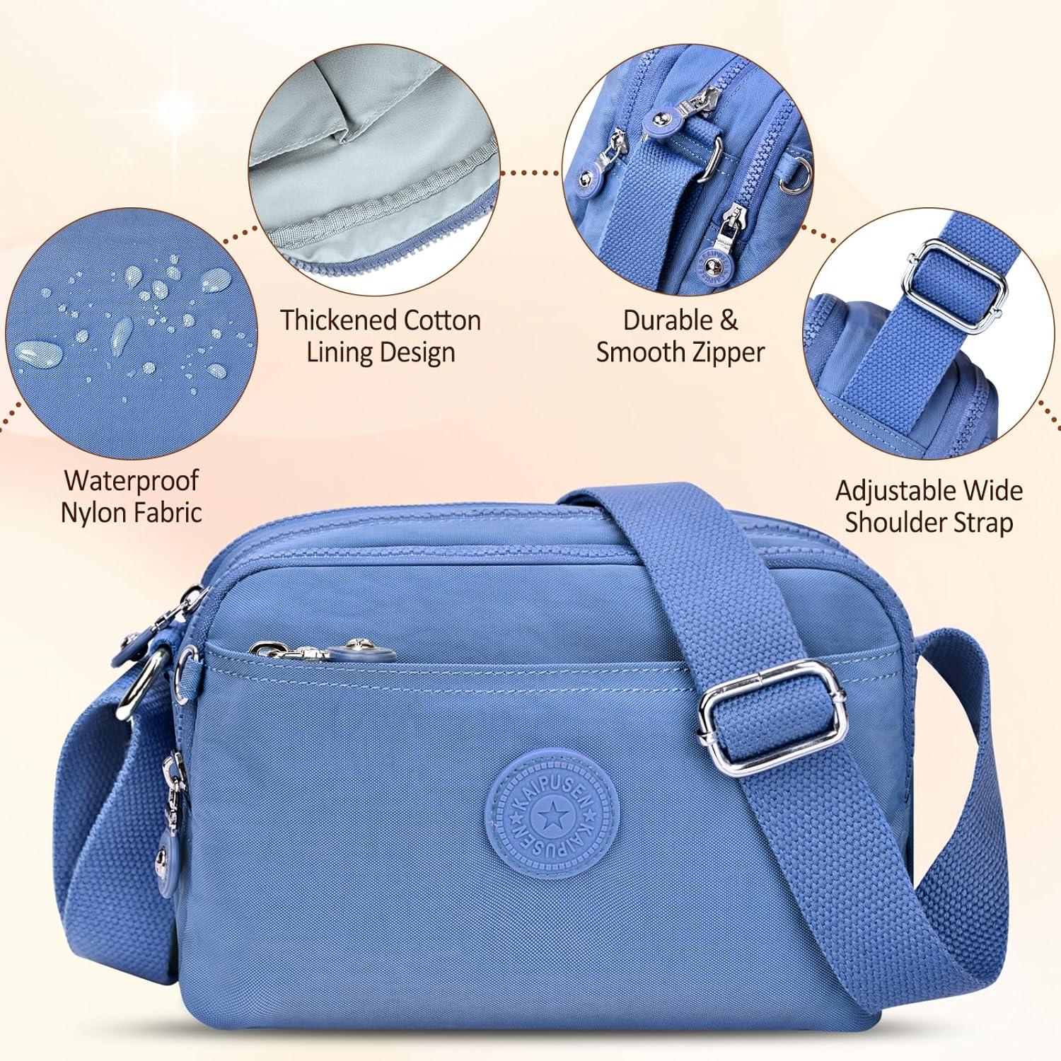 Kleine Umhängetasche Damen Leichte Wasserdicht Crossbody Bag Blau