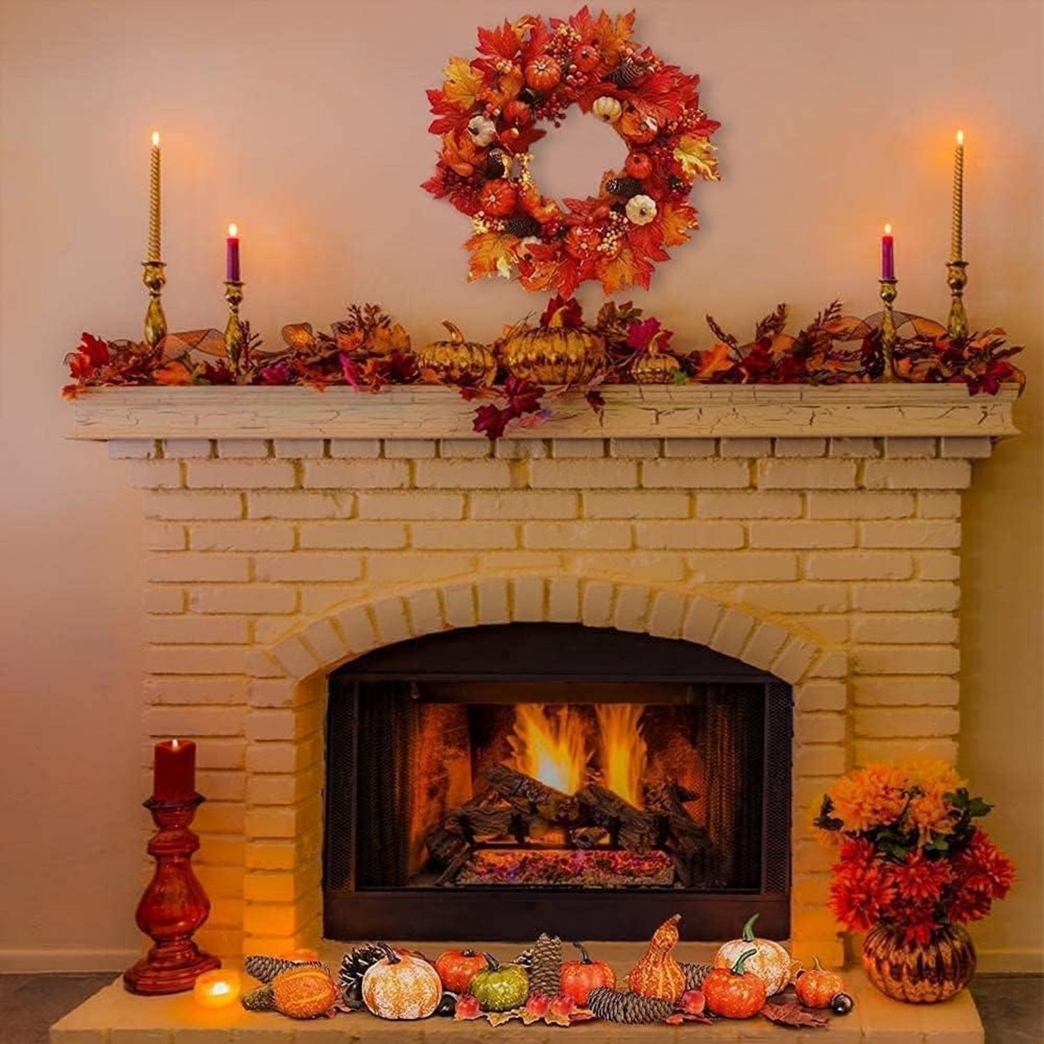 Herbst Dekoration Set 88tlg. Kürbis Ahornblätter Eicheln Tannenzapfen