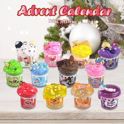 DIY Schleim Adventskalender 2024 für Kinder Fluffy Crystal