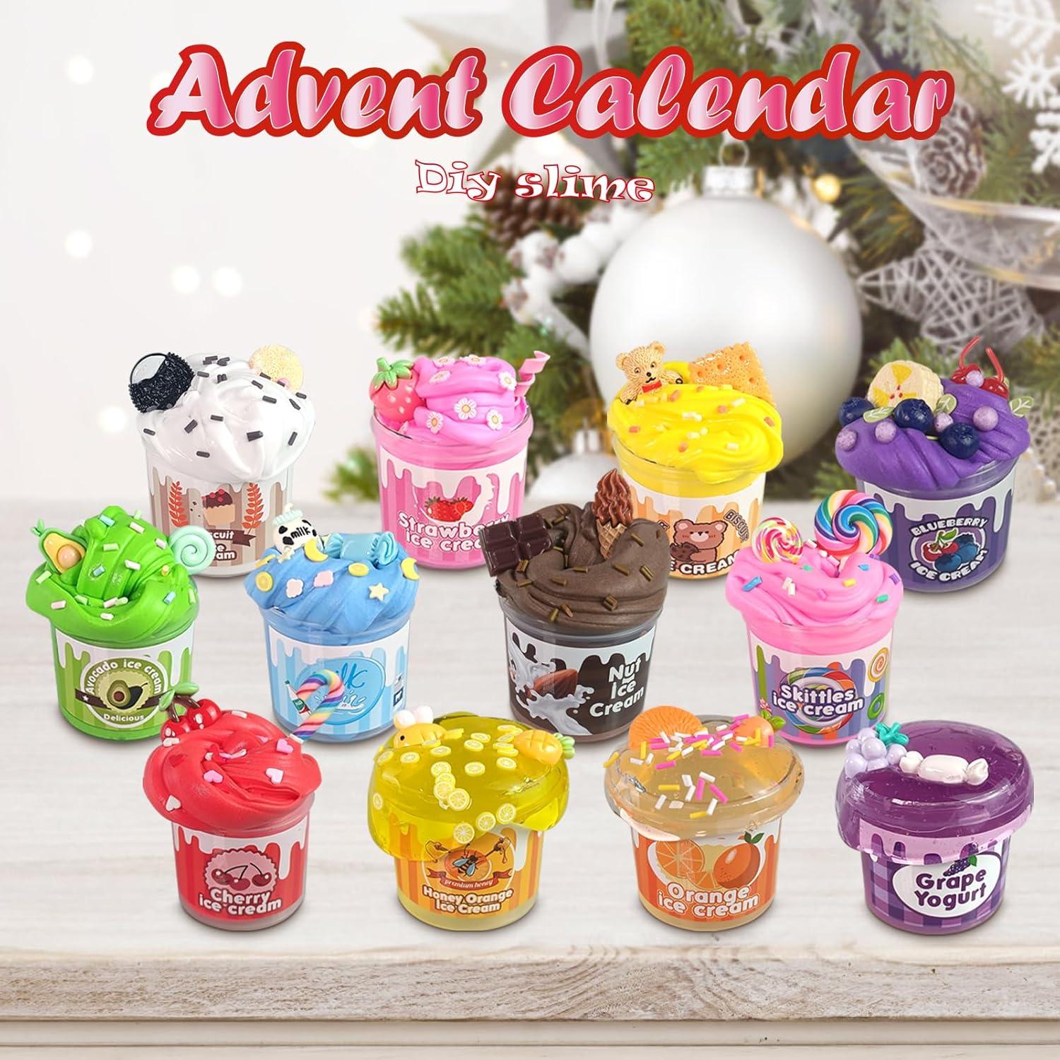DIY Schleim Adventskalender 2024 für Kinder Fluffy Crystal