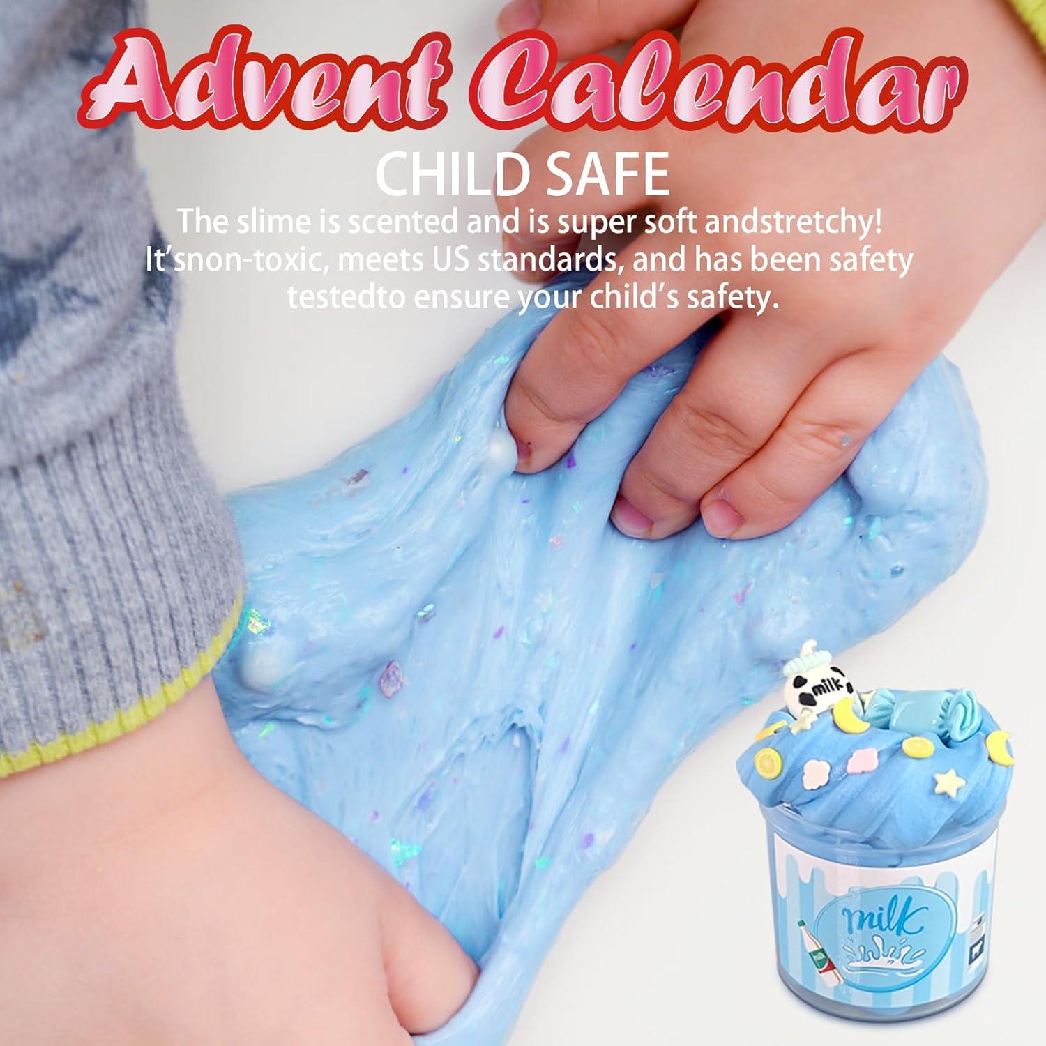 Sumsoltic Schleim Adventskalender Weihnachten 2024 Kinder DIY Fluffy Crystal Slime