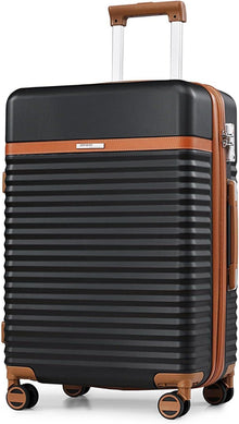 ABS Hartschalen Koffer 4 Rollen TSA Schloss Erweiterbar 65L Schwarz