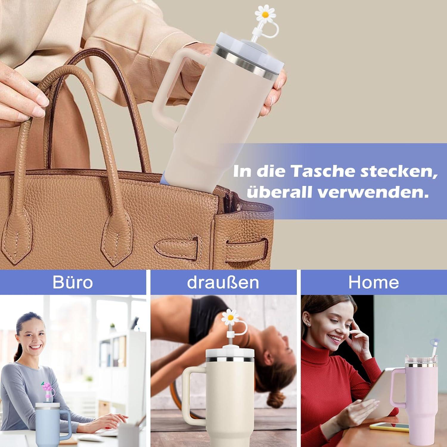 Silikon Stanley Cup Zubehör Set 9 Stück lila 40oz Trinkbecher