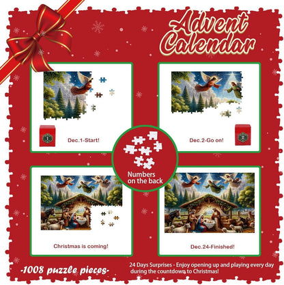 Adventskalender 2024 Puzzle Jesus Weihnachten Countdown 1008 Teile