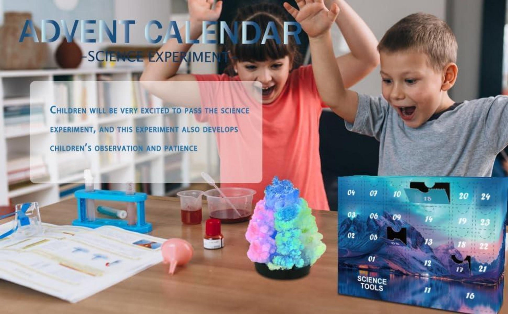 Wissenschaftlicher Adventskalender 2024 für Kinder STEM Kit 24 Tage