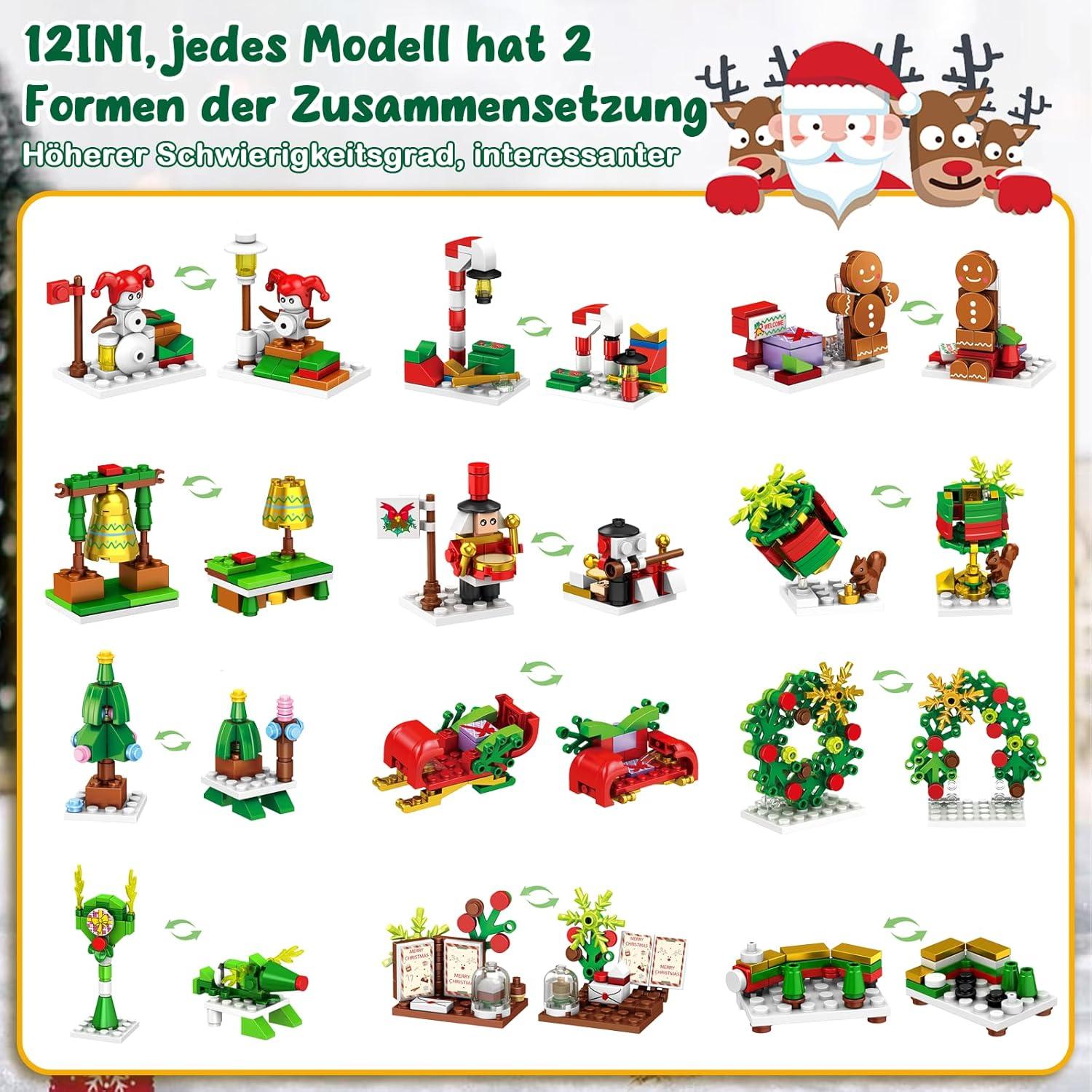 Eveanro Adventskalender 2024 24 Schachteln Weihnachts-Countdown füllung Kinder Teenager Jungen Mädchen