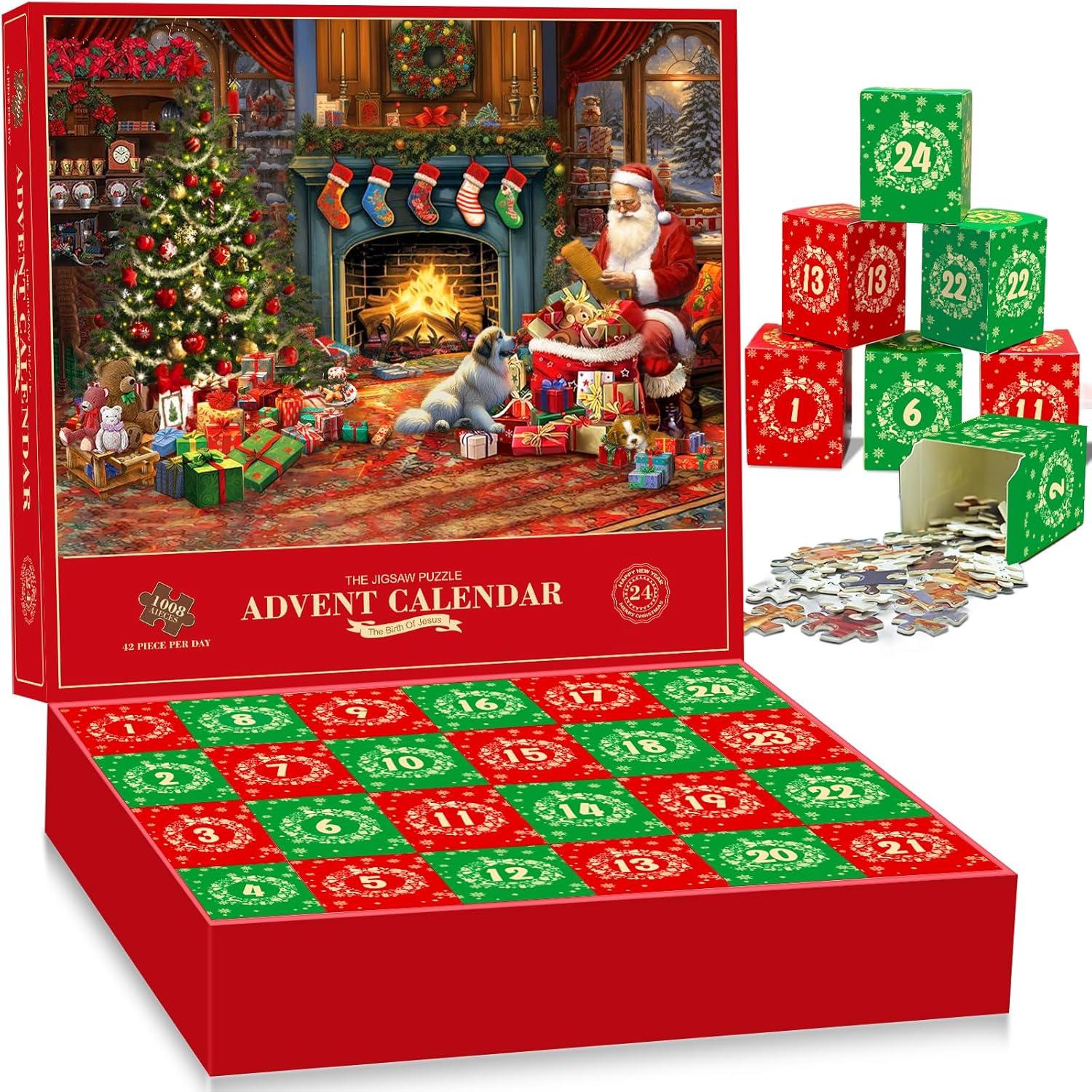 Weihnachts Adventskalender Puzzle 2024 1008 Teile Jigsaw 70x50cm