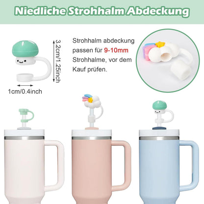 Stanley Cup Zubehör Set, Silikon Stopfen & Strohhalm
