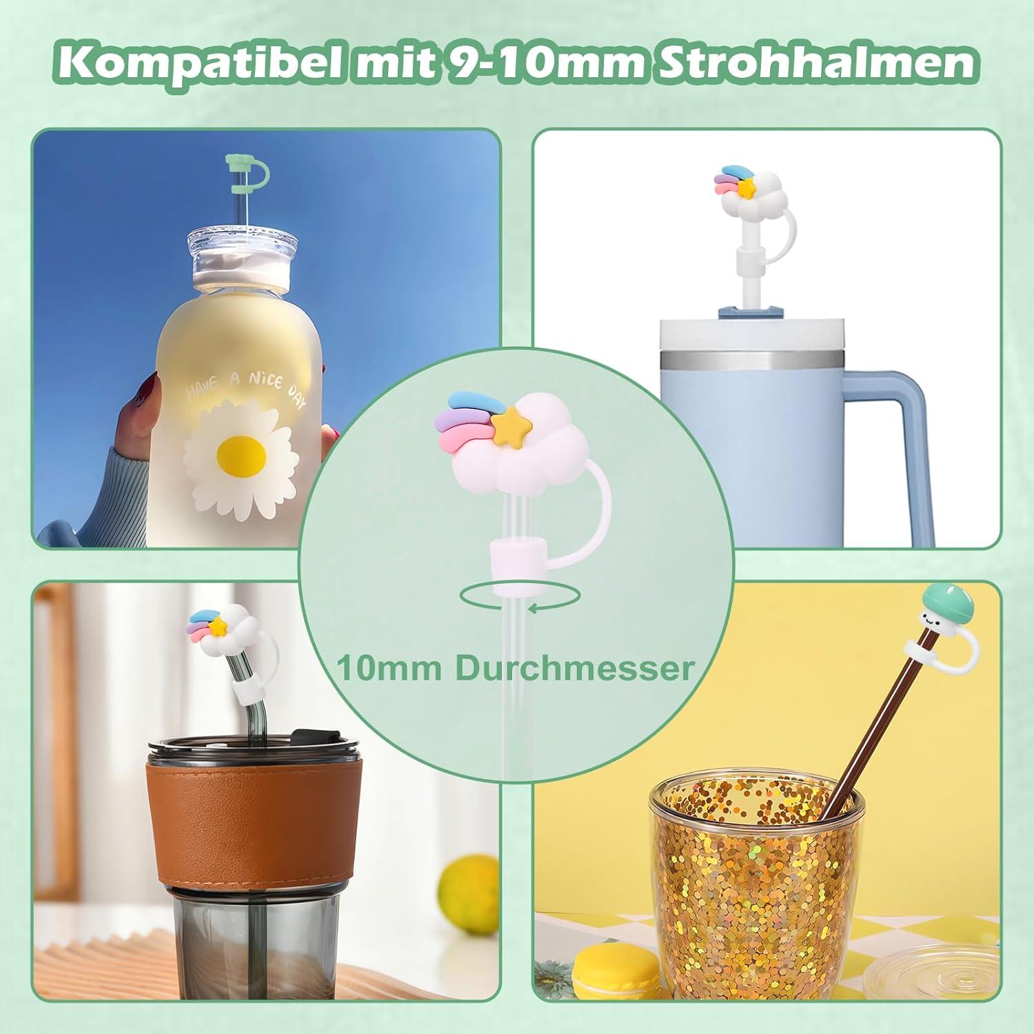 Stanley Cup Zubehör Set 9-teilig Silikon-Strohhalm Abdeckung 40oz