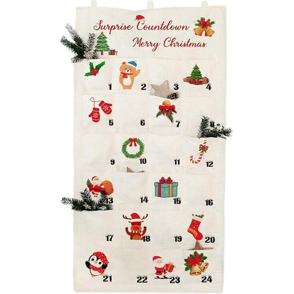 Adventskalender 2024 Weihnachten Stoff Wandkalender