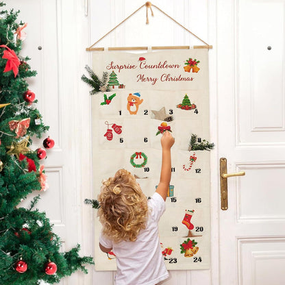 Adventskalender 2024 Weihnachten Stoff Wandkalender