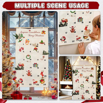 Adventskalender 2024 Weihnachten Stoff Wandkalender