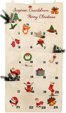 XXL Adventskalender Stoff 2024 Weihnachten Wandteppich Deko