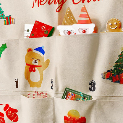 XXL Adventskalender 2024 Stoffbeutel Weihnachtsdeko Wandteppich
