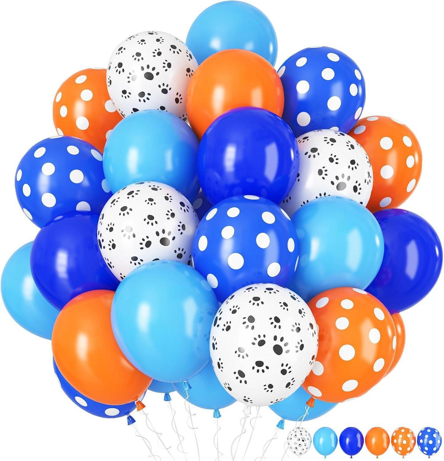 LATEX BALLONS Hundethema Geburtstagsparty Deko Blau Orange