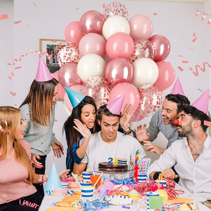 Rosa Roségold Luftballons 60 Stk 12 Zoll Metallic Konfetti Boho Deko