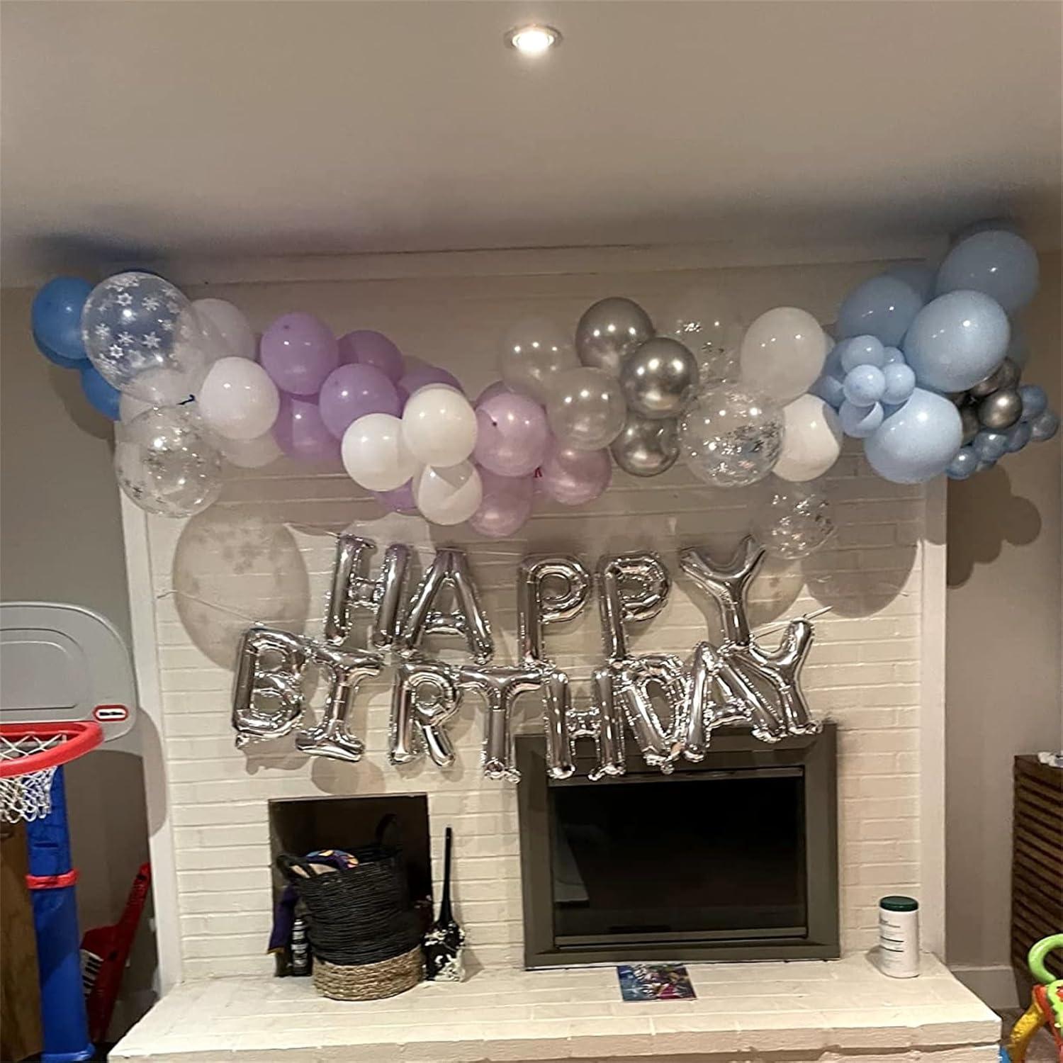 Frozen Luftballons 60 Stück 12'' Blau Lila Silber Winterparty Dekoration