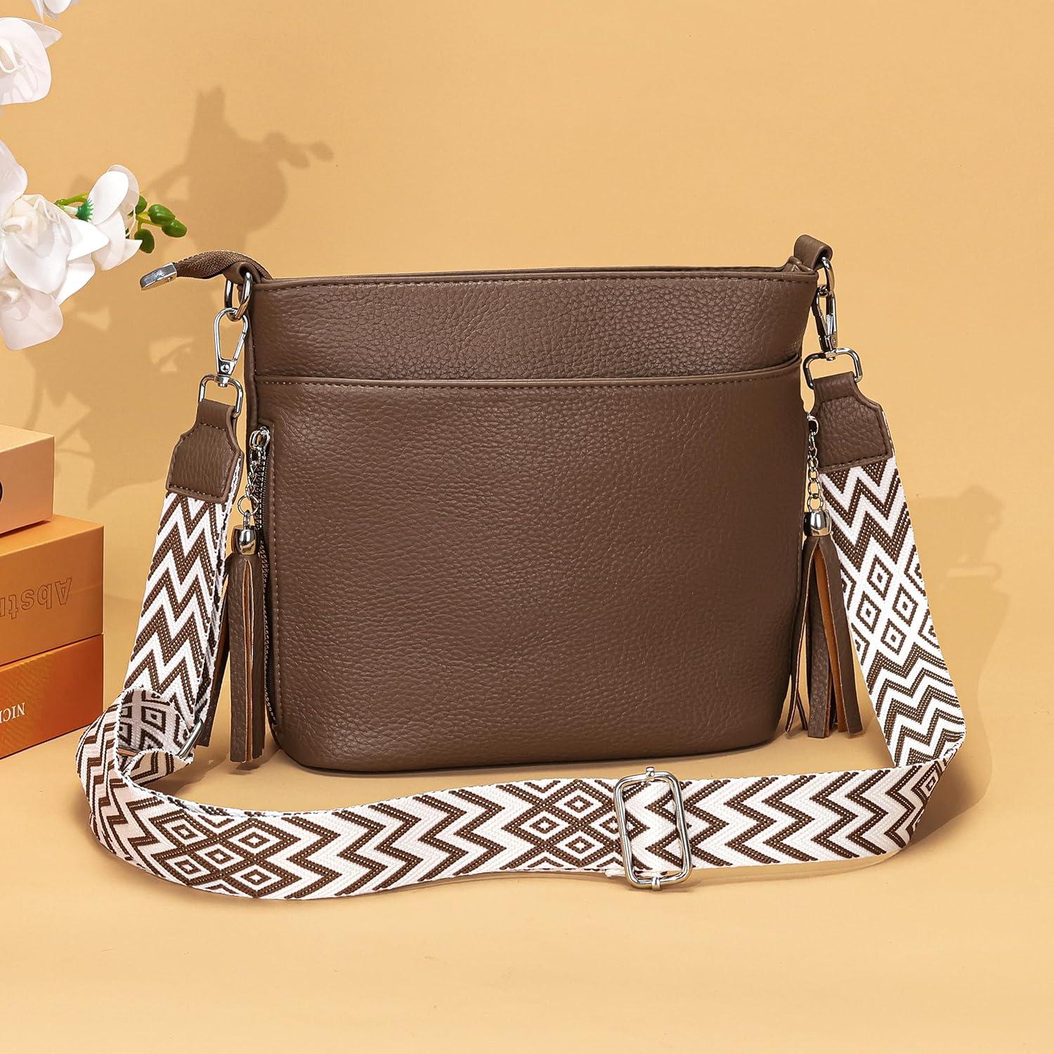 Paigtes Umhängetasche Damen Mittelgroß Leder PU Tasche mit