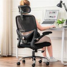 Ergonomischer Bürostuhl mit Netzrücken und Lendenstütze, klappbare
