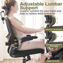 Ergonomischer Bürostuhl mit Netzrücken und Lendenstütze, klappbare