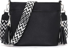 Paigtes Umhängetasche Damen Schwarz Leder PU