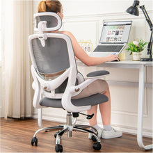 Ergonomischer Bürostuhl Zuhause Netzrücken Armlehnen weiß/grau