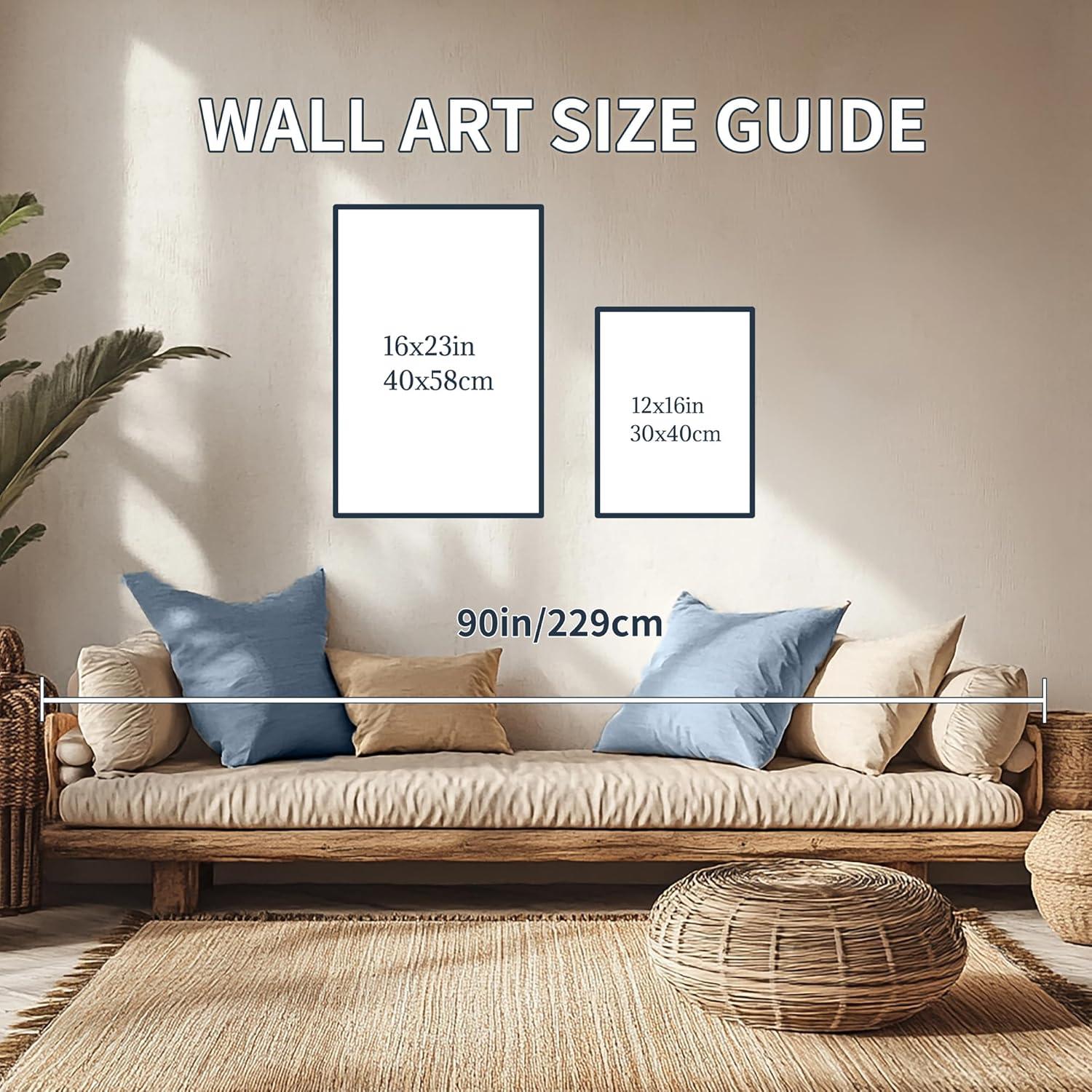 Aquarell Nebel Wald Leinwand Bilder Set Wohnzimmer Schlafzimmer