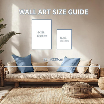 Aquarell Wald Leinwand Bilder Set Sonnenuntergang See Schlafzimmer