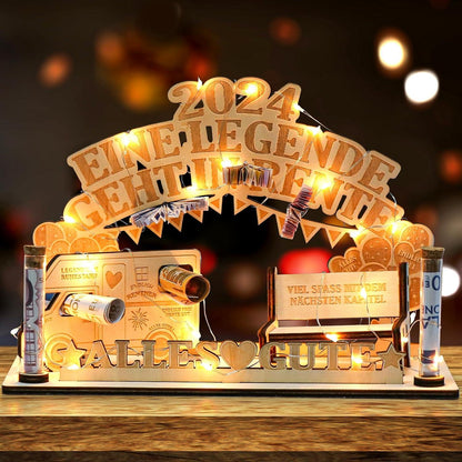 Ruhestand Geschenk Holz LED Lichterkette Rentner 2024 Wohnmobil