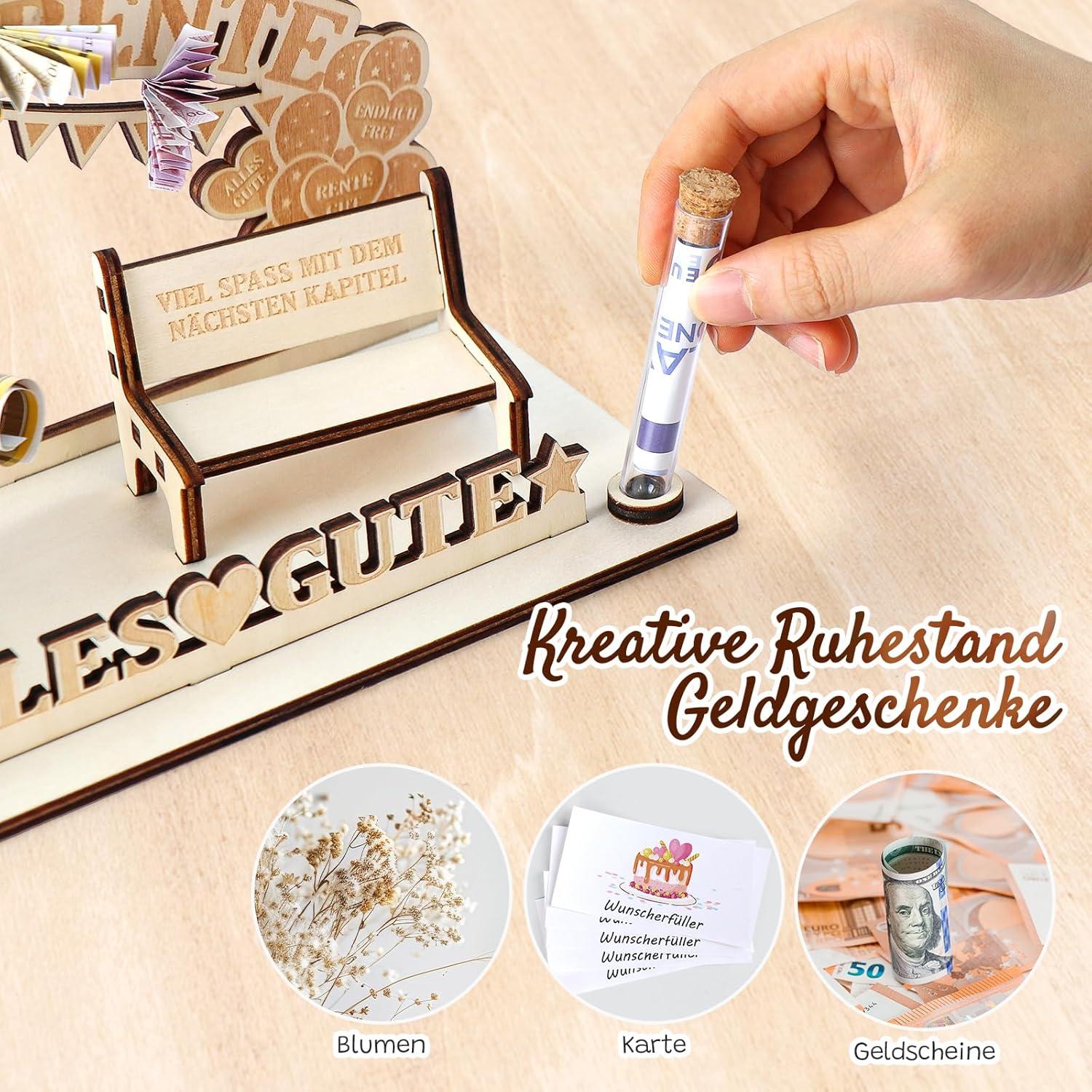 Ruhestand Geschenk Holz LED Lichterkette Rentner 2024 Wohnmobil