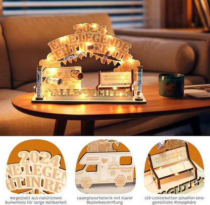 Rentner Geschenk Holz LED Lichterkette Rente 2024 Mann Frau Deko Kreativ