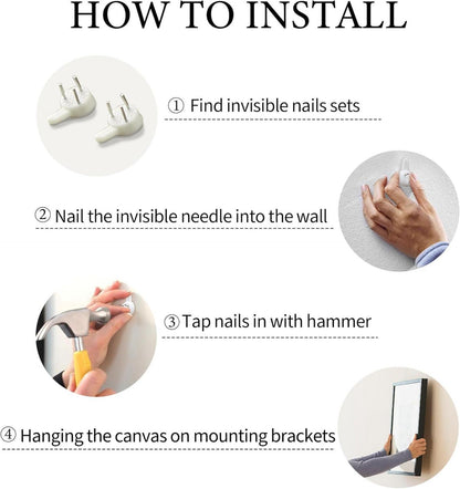 Aquarell Wald Leinwand Bilder Set Rosa Grüne Landschaft 40x58cm 3er