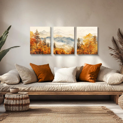 Aquarell Wald Bilder Set Wohnzimmer Schlafzimmer Wandbild