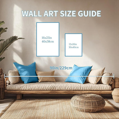 Aquarell Blaugrün Wald Leinwand Bilder Set 30cm x 40cm x 3