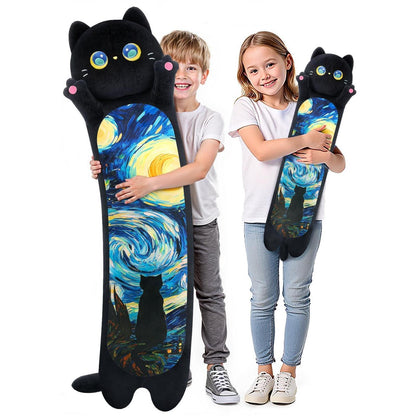 130cm Schwarze Katze Kuscheltier Plüsch Kissen Lang & Flauschig