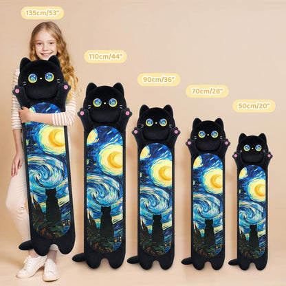 130cm Schwarze Katze Kuscheltier Plüsch Kissen Lang & Flauschig