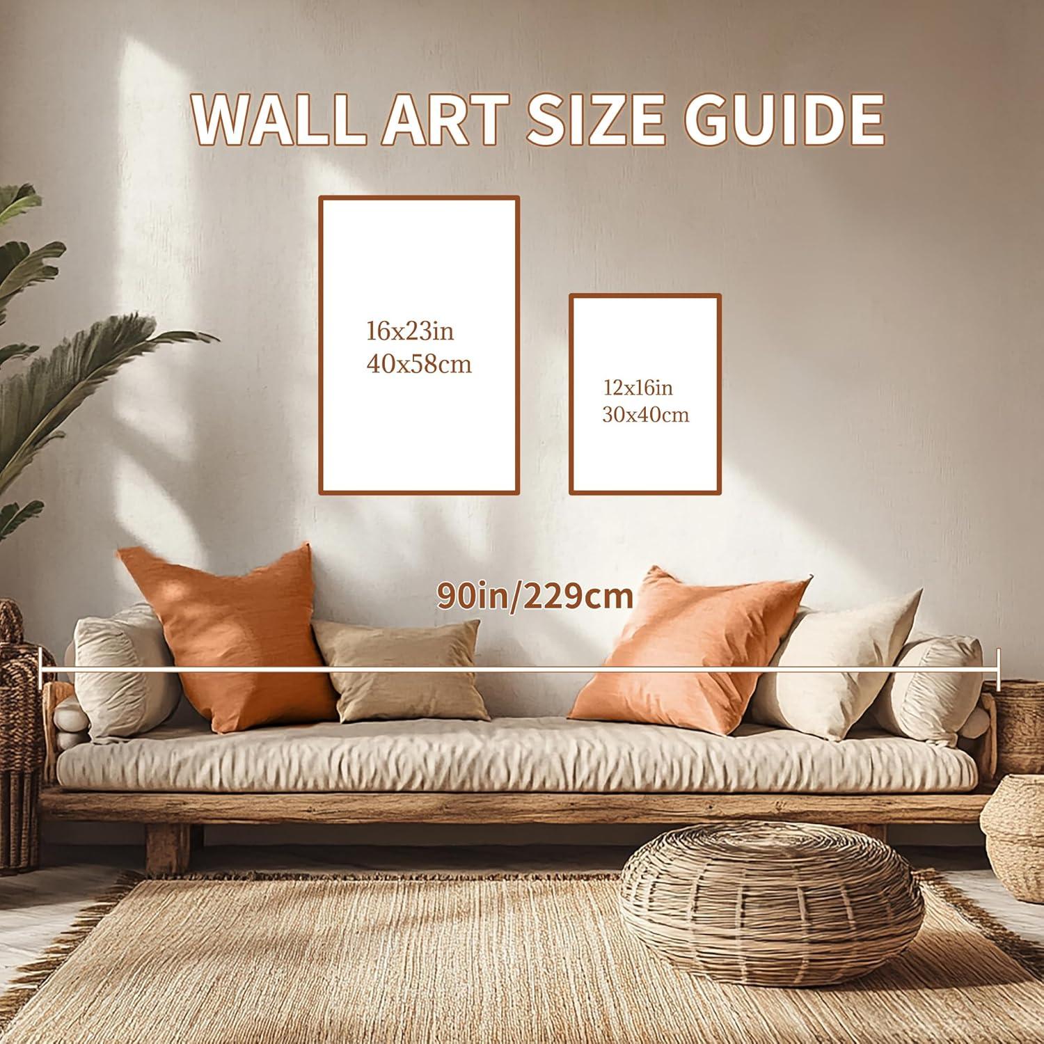 Aquarell Wald Leinwand Bild Set Herbst Berg Landschaft Schlafzimmer