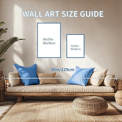 Aquarell Wald Leinwand Bilder Set Wohnzimmer Schlafzimmer 40cm x 58cm