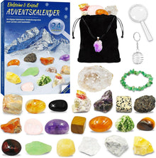 Adventskalender Kristalle für Kinder 2024 Natur Edelstein Geologie