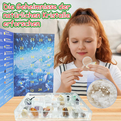 Adventskalender 2024 Kristalle für Kinder Geologie Enthusiasten