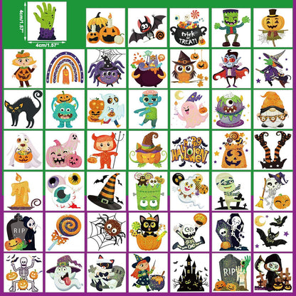 Glitzer Halloween Tattoos Kinder 96 Blätter Aufkleber Party