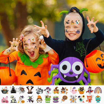 Halloween Glitzer Tattoos Kinder 96 Blätter Aufkleber Mädchen Jungen Party