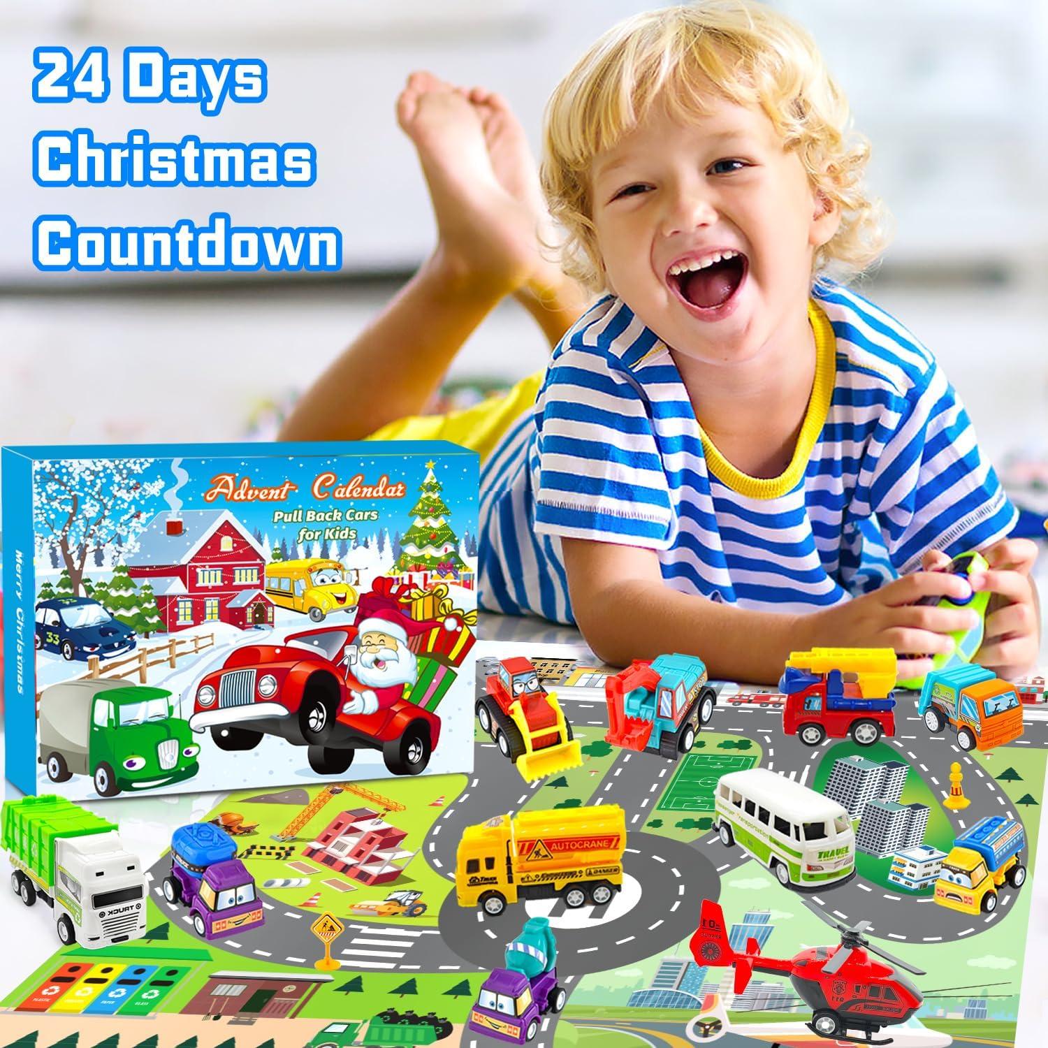 Adventskalender Kinder Jungen Auto Spielzeug 2024