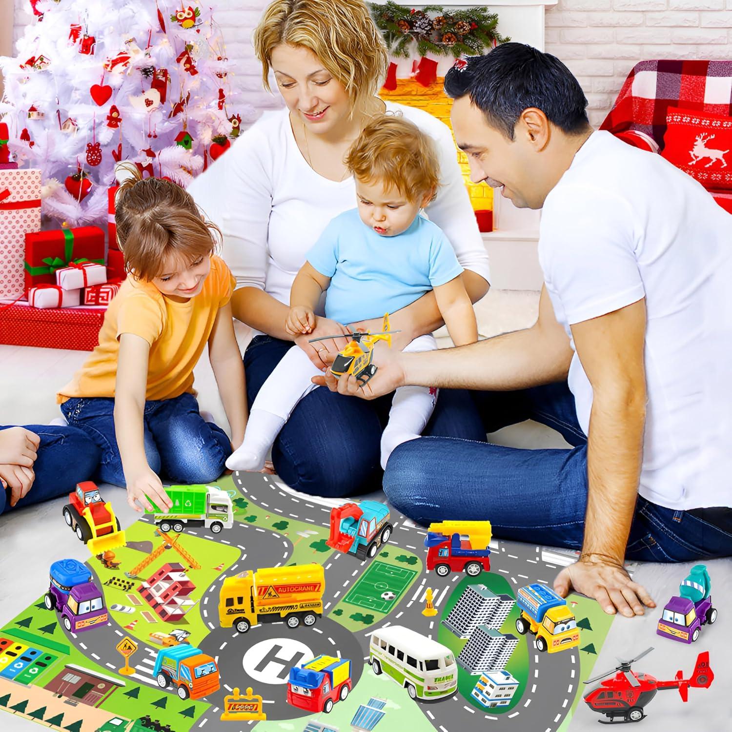 Adventskalender 2024 Kinder Jungen Auto Spielzeug Weihnachtskalender