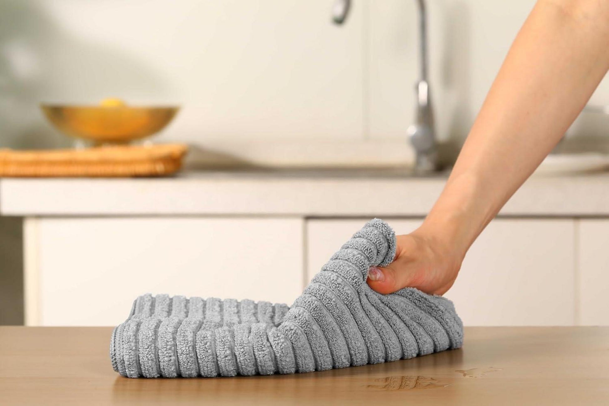 8er-Set Microfaser Geschirrtücher 45 x 65 cm Grau - Super saugfähig & fusselfrei