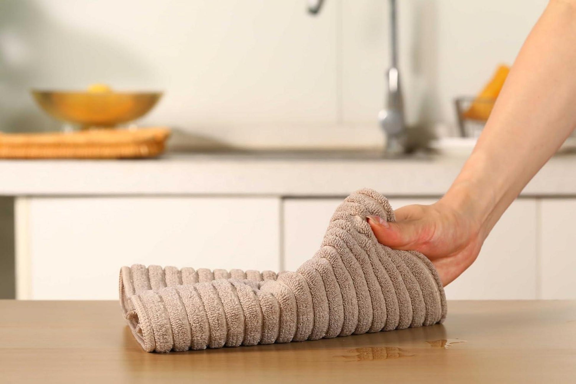 8er-Set Microfaser Geschirrtücher 45x65 cm Saugfähig Fusselfrei Khaki