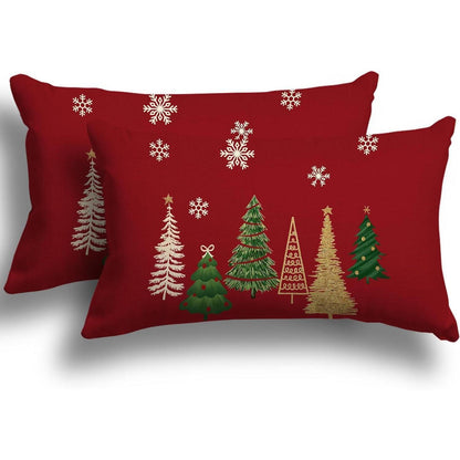 Weihnachtskissenbezug 2er Set Leinen 30x50 cm